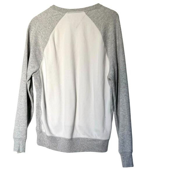 TOMMY HILFIGER‎ Men's Large White Gray Raglan Long Sleeves Pullover Sweatshirt - Picture 2 of 8